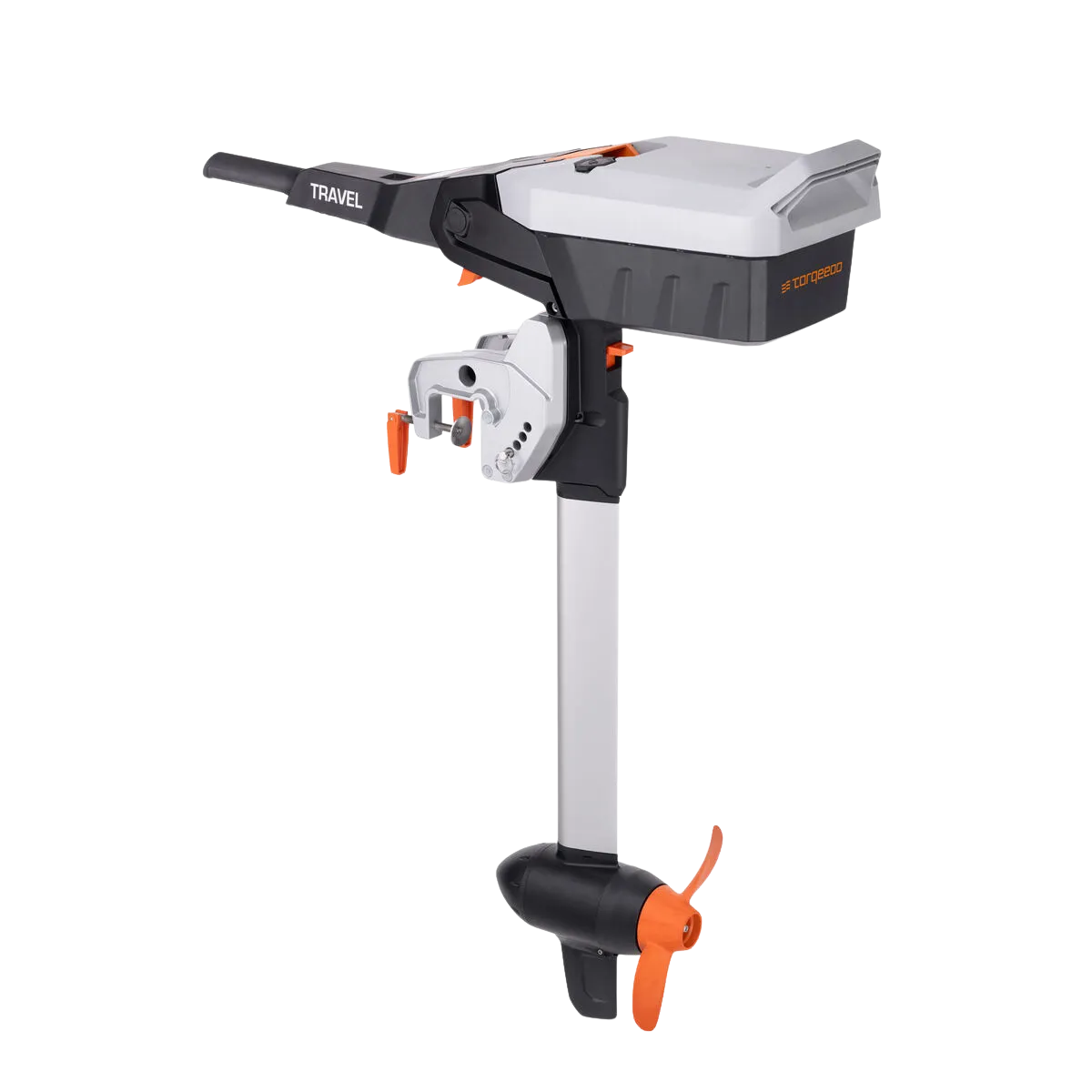 Torqeedo Travel 1103 S electric outboard motor, angled view