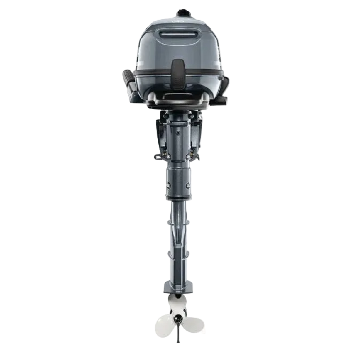 Yamaha 4 HP 4-stroke tiller outboard motor, back view